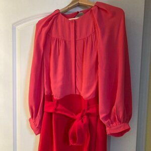 Reiss two toned pink and red open back mini dress, size 10, NWT